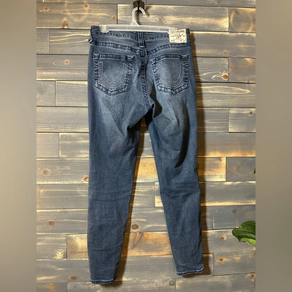 True Religion Blue Women’s Halle High-Rise Super Skinny Jeans - Picture 4 of 7